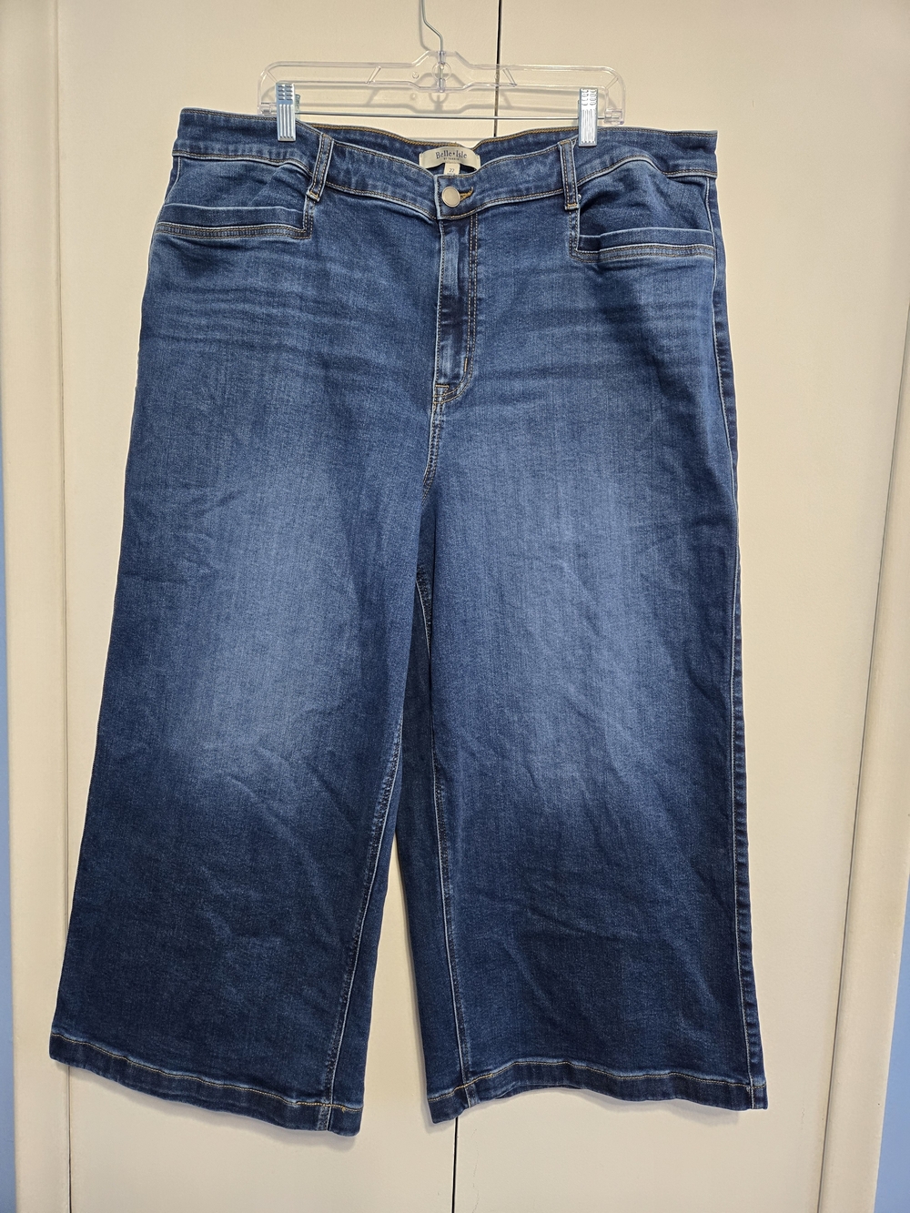 Belle Isle by Torrid Cropped Wide Leg Jeans Plus Size 22 Stretch Denim